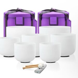 Crystal Bowls – Set of 7 Chakra Attuned White